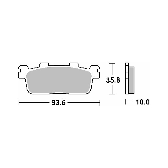SBS brake pads KH607 MAXI SINTER SINTER gold color fits: KYMCO 125 / 250 / 300, YAMAHA YP400 X-MAX rear