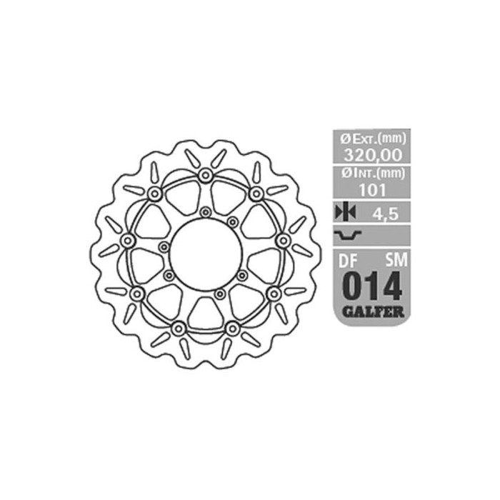 GALFER brake disc 320mm HONDA CR 125 / 250 '95-07 CR 500 '95-00 CRF 250 / 450 '02-