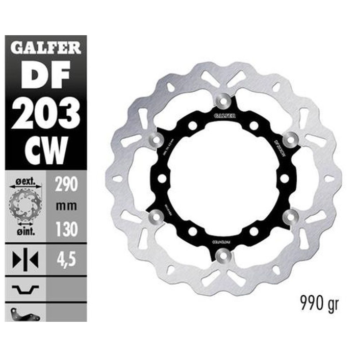 GALFER brake disc front KAWASAKI NINJA 250R '08-'12, ZX25R '20-'21 (290X130X4.5 mm) ALUMINUM CENTER (990 g)