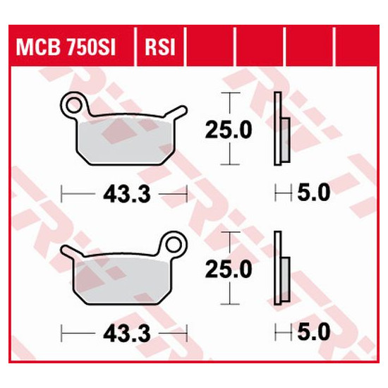 TRW LUCAS brake pads KH325 SINTER OFFROAD KTM SXE -5 ELECTRIC 19- SX 50 09-, SX 65 04-08, HUSQVARNA EE-5 19-, CR 50 06-,