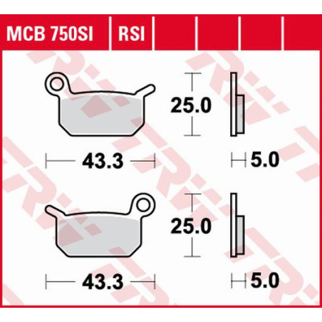 TRW LUCAS brake pads KH325 SINTER OFFROAD KTM SXE -5 ELECTRIC 19- SX 50 09-, SX 65 04-08, HUSQVARNA EE-5 19-, CR 50 06-,