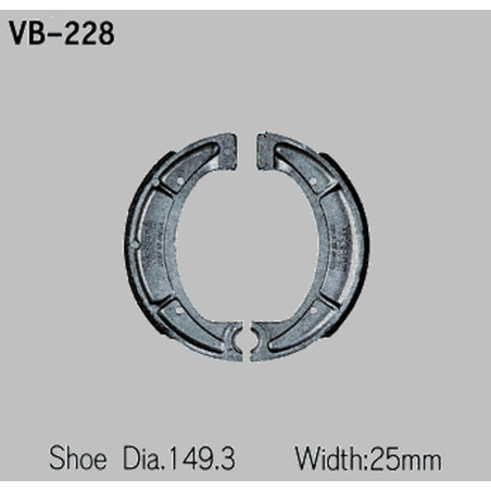 VESRAH būgninių stabdžių kaladėlės YAMAHA XT 500 / 550 / 600 (Y510) galas (MADE IN JAPAN)
