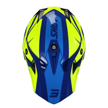 SHOT RACING PULSE REVENGE NAVY NEON YELLOW BLUE GLOSSY šalmas