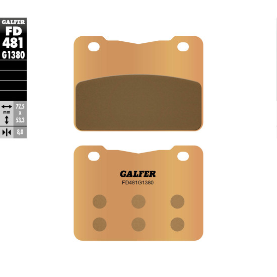 GALFER brake pads KH627 Metalic sinter front (gold color) SYM 250 / 400 / 600