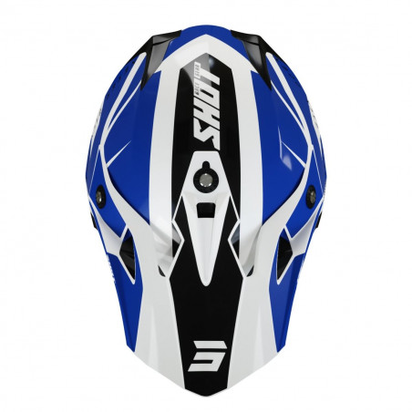 SHOT RACING PULSE REVENGE WHITE BLUE BLACK GLOSSY šalmas