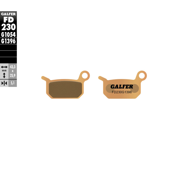 GALFER brake pads KH325 Metalic sinter (gold color) OFF ROAD KTM SX50 / 65 rear