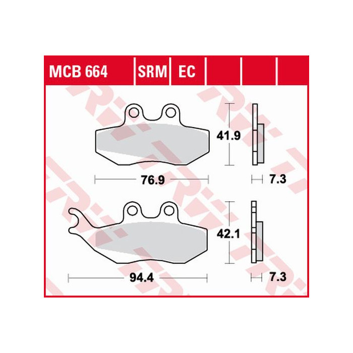 TRW LUCAS brake pads KH194 ORGANIC APRILIA RS 50 99-10, RX 50 95-06, PEGASO 125 92-95, RX 125 92-99, front