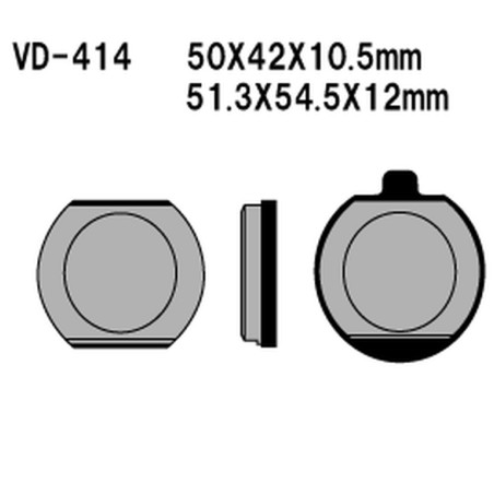 VESRAH brake pads KH33 KAWASAKI Z400 / 650 / 750 / 1000, KZ900 76-77 - replaced SD-414 (MADE IN JAPAN)