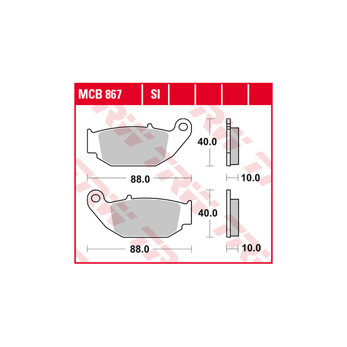 TRW LUCAS brake pads KH629 SINTER HONDA CB 125 R / 300 R 18-, CRF 250 L 13-17, SUZUKI GSX-R / S 18-, rear
