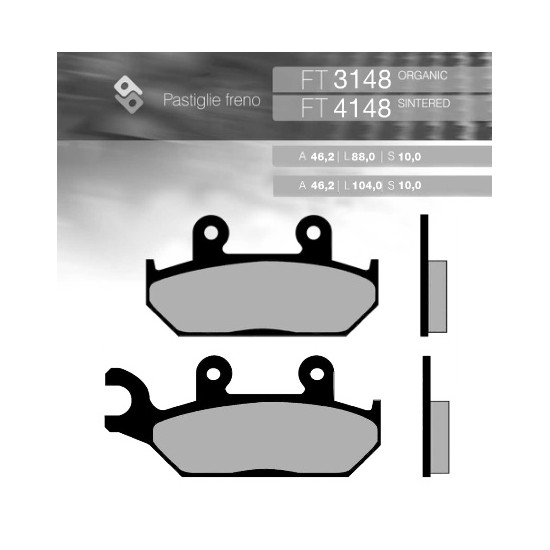 BRENTA brake pads KH172 Metalic sinter (gold color) YAMAHA XT600 '92-'03, XTZ 660 '92-'98 front (FT 4148)