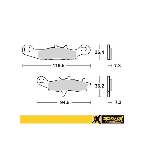 PROX brake pads KH258 / KH349 KAWASAKI KX 80 / 85 / 100 '97-20, SUZUKI RM 85 '05-20 front, KAWASAKI KFX 450R 08-14, KV