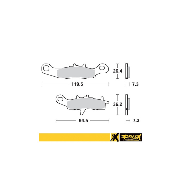 PROX brake pads KH258 / KH349 KAWASAKI KX 80 / 85 / 100 '97-20, SUZUKI RM 85 '05-20 front, KAWASAKI KFX 450R 08-14, KV