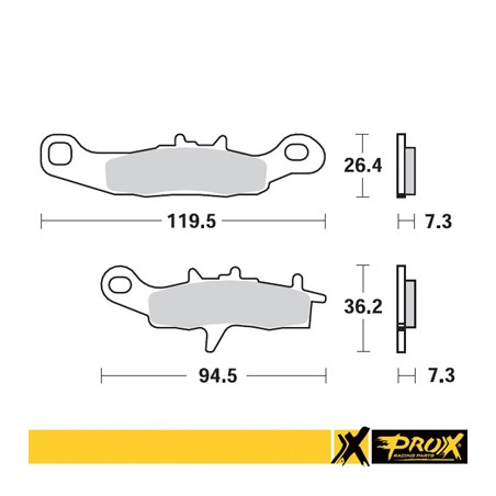 PROX stabdžių kaladėlės KH258 / KH349 KAWASAKI KX 80 / 85 / 100 '97-20, SUZUKI RM 85 '05-20 priekis, KAWASAKI KFX 450R 08-14, KV