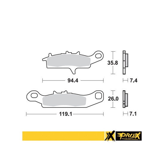 PROX brake pads KH342 KAWASAKI KFX 450R 08-14, KVF 650 BRUTE FORCE '05-13 front left