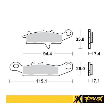 PROX stabdžių kaladėlės KH342 KAWASAKI KFX 450R 08-14, KVF 650 BRUTE FORCE '05-13 priekis kairė