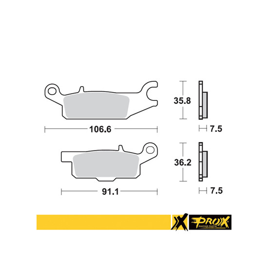 PROX brake pads KH443 YAMAHA YFM 550 GRIZZLY '11-14, YFM 700 GRIZZLY '07-18 front left