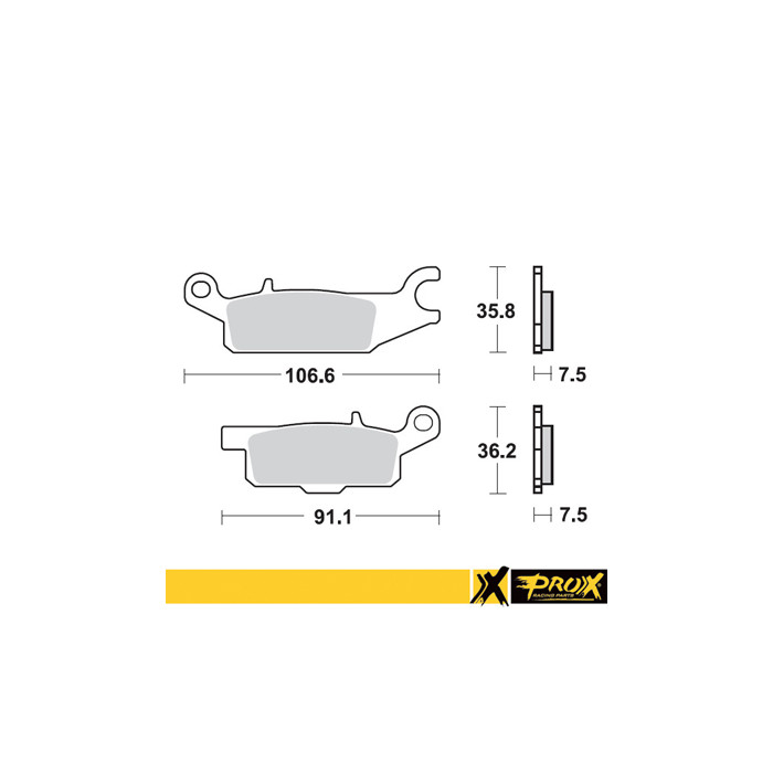 PROX brake pads KH443 YAMAHA YFM 550 GRIZZLY '11-14, YFM 700 GRIZZLY '07-18 front left
