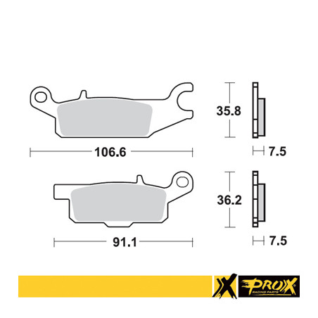 PROX stabdžių kaladėlės KH443 YAMAHA YFM 550 GRIZZLY '11-14, YFM 700 GRIZZLY '07-18 priekis kairė