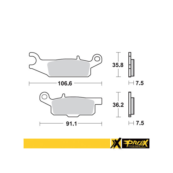 PROX brake pads KH444 YAMAHA YFM 550 GRIZZLY '11-14, YFM 700 GRIZZLY '07-18 front right