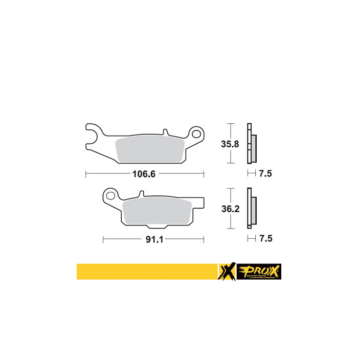 PROX stabdžių kaladėlės KH444 YAMAHA YFM 550 GRIZZLY '11-14, YFM 700 GRIZZLY '07-18 priekis dešinė