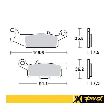 PROX stabdžių kaladėlės KH444 YAMAHA YFM 550 GRIZZLY '11-14, YFM 700 GRIZZLY '07-18 priekis dešinė