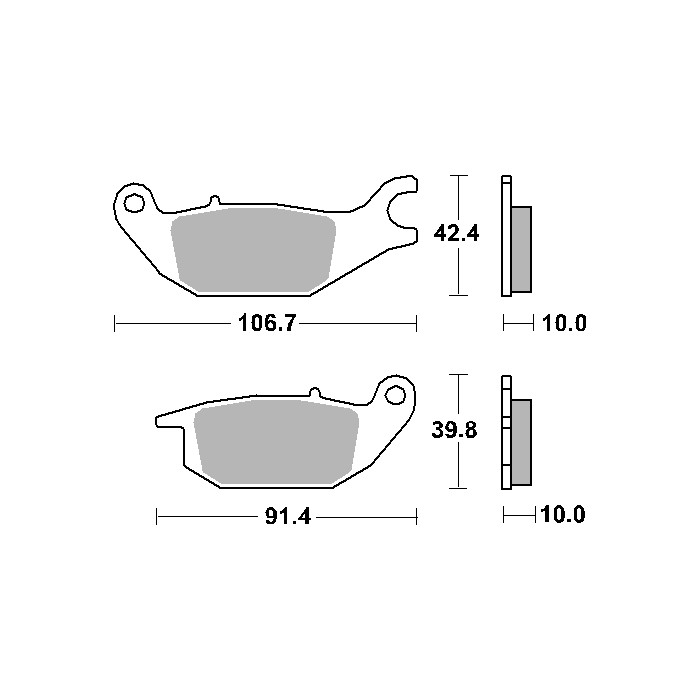 SBS brake pads KH343 STREET CERAMIC color black fits: YAMAHA 125 TRICITY 14- rear