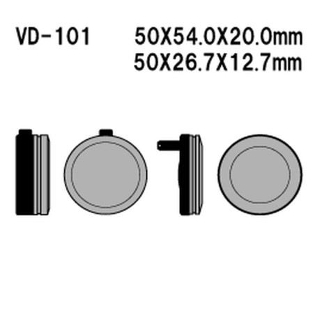 VESRAH brake pads KH12 HONDA CB750 FOUR '70-'76 (K1-K6) (MADE IN JAPAN)