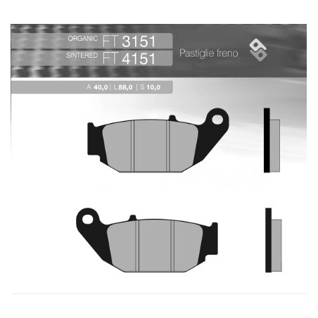 BRENTA brake pads KH629 Metalic sinter (gold color) HONDA CRF 250 L '13-'16 rear (FT 4151)