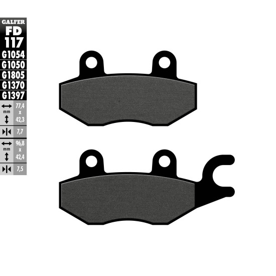 GALFER brake pads KH165 SEMI-METALLIC