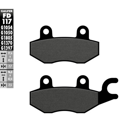 GALFER brake pads KH165 SEMI-METALLIC