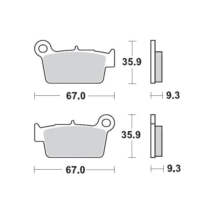 MOTO-MASTER brake pads KH367 NITRO RACING SINTER METAL SOFT: 22 (NITRO SPORT) YAMAHA YZ / WR '03, Kawa KXF250 / 450 '04