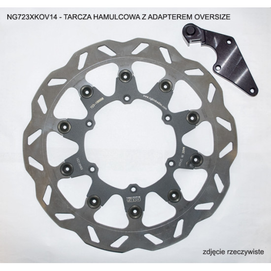 NG front brake disc with adapter OVERSIZE (320X118X5) YAMAHA YZF 450 '08-'15' (NG723XK14)