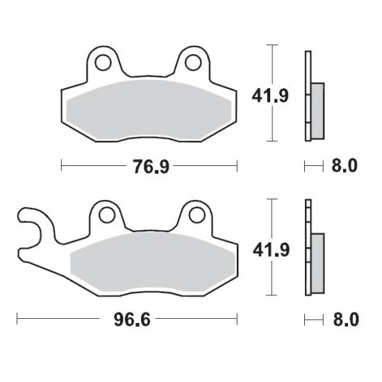 MOTO-MASTER brake pads KH135 / KH214 SINTER METAL RACING: 12 (SINTERPRO SERIES RACING GP) KAWASAKI: KX 125-250-500, KDX
