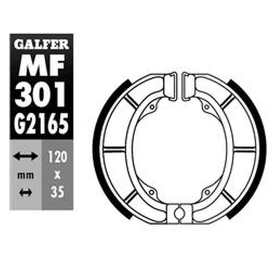 GALFER drum brake pad end DERBI ATLANTIS 50 / 100 '99-, SUZUKI ADDRESS 50 '92-, AP 50 '94-, LIDO 50 / 75 / 80 '89