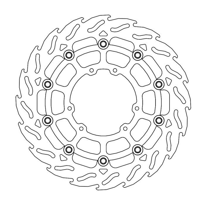 MOTO-MASTER floating disc front 300mm FLAME (ALUMINUM CENTER) HONDA CRF 250 / 450 '04-'20