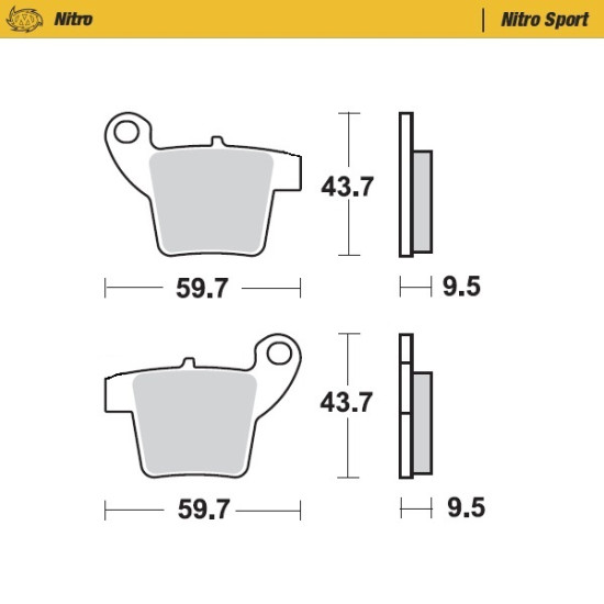 MOTO-MASTER brake pads NITRO RACING SINTER METAL SOFT: 22 (NITRO SPORT) for caliper MOTO-MASTER (210104) KTM SX 65 '20-, GA