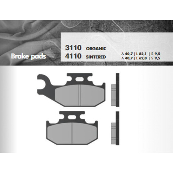 BRENTA brake pads KH317 / KH414 Metallic sinter (gold color) (thickness 9.5mm) (FT 4110)