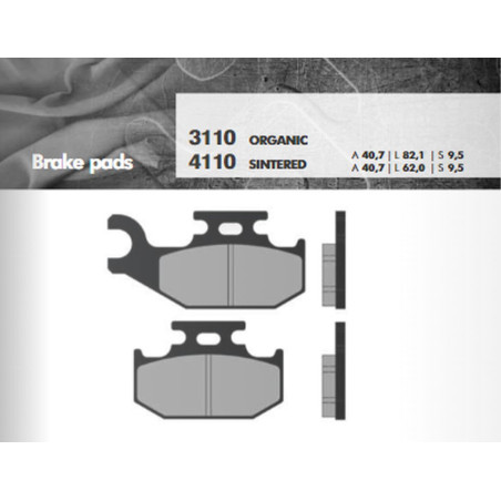 BRENTA brake pads KH317 / KH414 Metallic sinter (gold color) (thickness 9.5mm) (FT 4110)