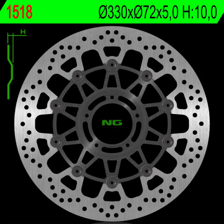 NG stabdžių diskas priekis DUCATI MULTISTRADA 1200 15-18 (330X72X5,0mm) (5X8,5mm)