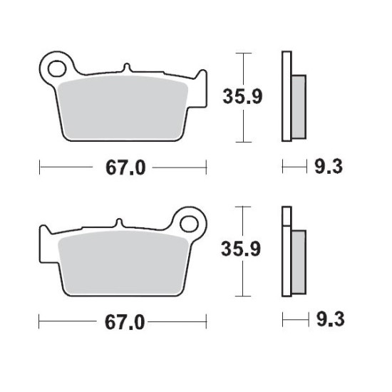 MOTO-MASTER brake pads KH367 SINTER METAL ENDURO: 21 (NITRO) YAMAHA rear: YZ(F)125 / 250 / 450 2003, KAWASAKI rear: KX