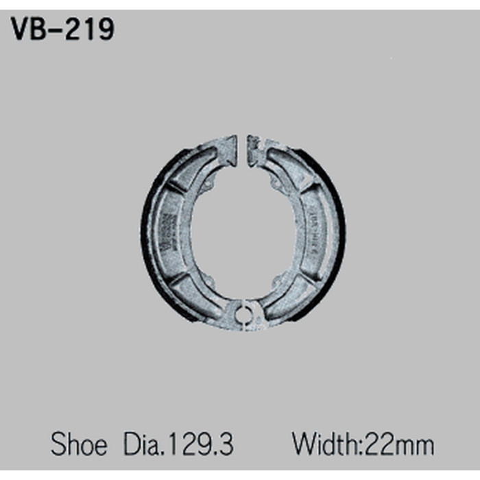 VESRAH būgninių stabdžių kaladėlės YAMAHA YZ 125 '76-'83, YZ 250 '74-'80, YZ 400 '76-'79 (priekis) (MADE IN JAPAN)