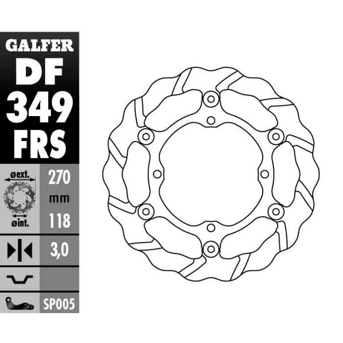 GALFER floating brake disc 270mm SUZUKI RMZ 250 '07-,RMZ 450 '05-