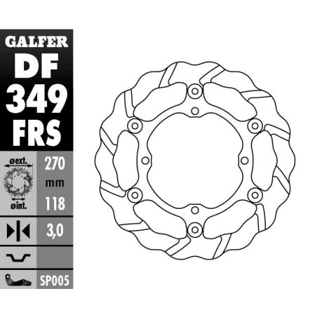 GALFER stabdžių diskas plaukiojantis 270mm SUZUKI RMZ 250 '07- ,RMZ 450 '05-
