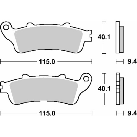SBS brake pads KH281 / KH261 STREET CERAMIC color black fits: HONDA FES 125 / 150 PANTHEON front