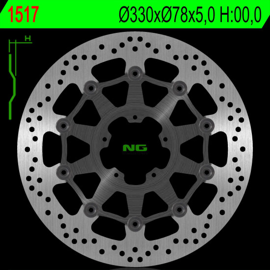 NG brake disc front DUCATI SCRAMBLER 800 15-18 (330X78X5,0mm) (5X8,5mm)
