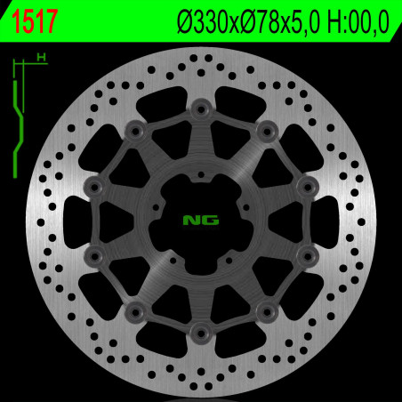 NG stabdžių diskas priekis DUCATI SCRAMBLER 800 15-18 (330X78X5,0mm) (5X8,5mm)