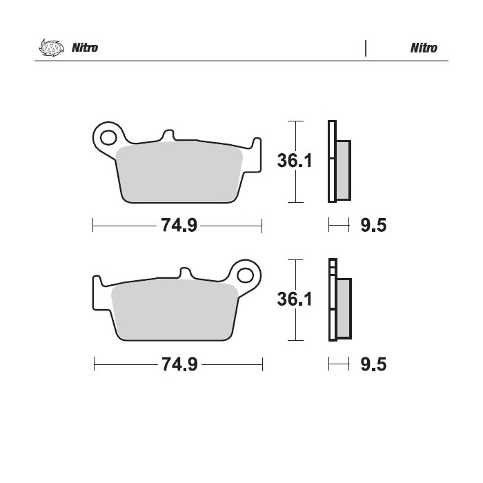 MOTO-MASTER brake pads KH131 SINTER METAL ENDURO: 21 (NITRO) HONDA: rear CR80 / 85, CR125 / 250 / 500 2001, XR250 / 400