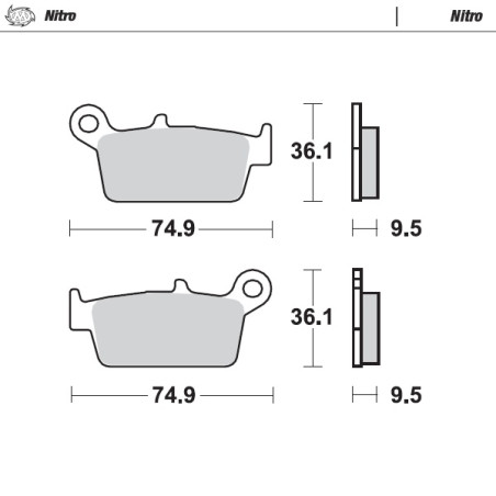 MOTO-MASTER brake pads KH131 SINTER METAL ENDURO: 21 (NITRO) HONDA: rear CR80 / 85, CR125 / 250 / 500 2001, XR250 / 400