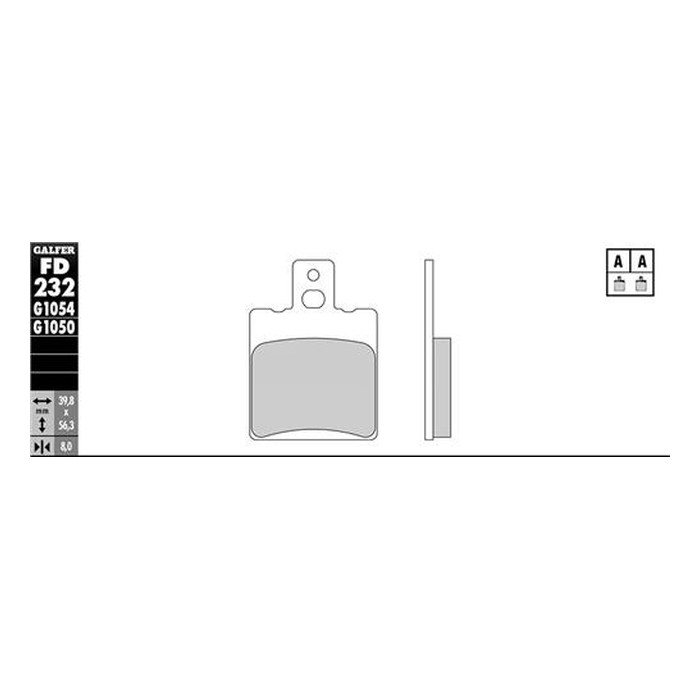GALFER brake pads KH47 (thickness 8.0mm) SEMI-METALLIC