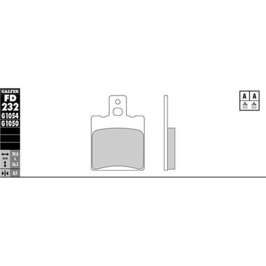 GALFER brake pads KH47 (thickness 8.0mm) SEMI-METALLIC
